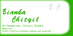 bianka chityil business card